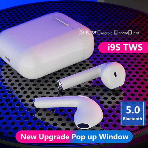 i9s TWS Bluetooth Earphone 5.0 in ear mini Wireless Headsets Bass stereo Earbuds for iPhone