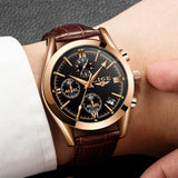 LIGE Watch Men Sport Quartz Fashion Leather Clock Mens Watch