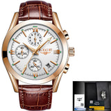 LIGE Watch Men Sport Quartz Fashion Leather Clock Mens Watch