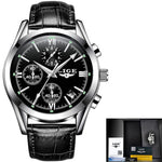 LIGE Watch Men Sport Quartz Fashion Leather Clock Mens Watch