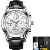 LIGE Watch Men Sport Quartz Fashion Leather Clock Mens Watch