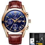 LIGE Watch Men Sport Quartz Fashion Leather Clock Mens Watch
