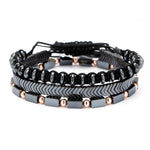 Trendy 3pcs Men Bracelet Set Handmade Braided Rope bracelet