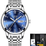 Watches Mens LIGE Brand Top Luxury All Steel Men Wristwatch Waterproof Date Week Dial Watch+Box