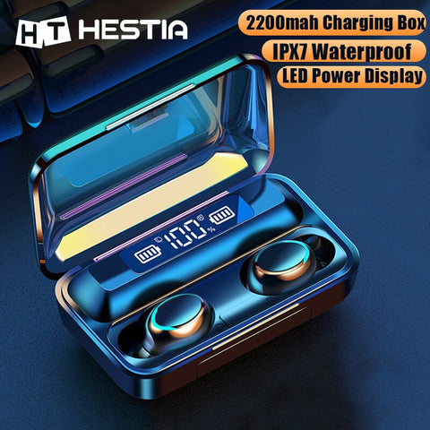 F9 TWS Earphones Wireless Bluetooth 5.0 LED Headset For IPhone