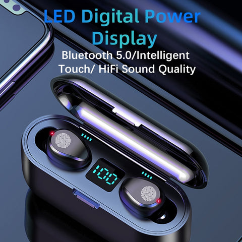 TWS Bluetooth Earphones 5.0 Wireless Charge Box Sports Ear Buds with Dual Microphone for IPhone /Android