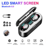 F9 TWS Bluetooth Earphones 5.0 Wireless Ear Buds with Dual Microphone for IPhone /Android