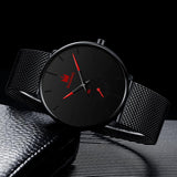 New Mesh Strap Men Minimalism Analog Quartz Watch