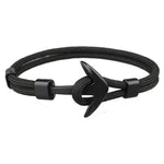 NIUYITID New Black Anchor Bracelet For Men Fashion 21cm Handmade Charm Braclet Jewelry Male Accessories