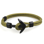 NIUYITID New Black Anchor Bracelet For Men Fashion 21cm Handmade Charm Braclet Jewelry Male Accessories