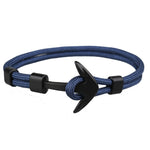NIUYITID New Black Anchor Bracelet For Men Fashion 21cm Handmade Charm Braclet Jewelry Male Accessories