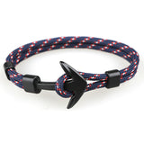 NIUYITID New Black Anchor Bracelet For Men Fashion 21cm Handmade Charm Braclet Jewelry Male Accessories