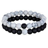 Hot 2pcs/set 7 Style Couples Bracelet with Natural Stone for men women fashion