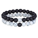 Hot 2pcs/set 7 Style Couples Bracelet with Natural Stone for men women fashion