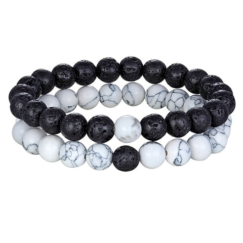 Hot 2pcs/set 7 Style Couples Bracelet with Natural Stone for men women fashion