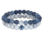 Hot 2pcs/set 7 Style Couples Bracelet with Natural Stone for men women fashion