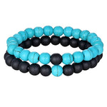 Hot 2pcs/set 7 Style Couples Bracelet with Natural Stone for men women fashion