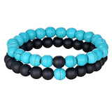 Hot 2pcs/set 7 Style Couples Bracelet with Natural Stone for men women fashion