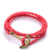 NIUYITID New Black Anchor Bracelet For Men Fashion 21cm Handmade Charm Braclet Jewelry Male Accessories