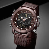 Analog Digital Watches Men Luxury Brand Stainless Steel Sports Men's Digital waterproof watch