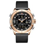 Analog Digital Watches Men Luxury Brand Stainless Steel Sports Men's Digital waterproof watch