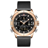 Analog Digital Watches Men Luxury Brand Stainless Steel Sports Men's Digital waterproof watch