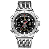 Analog Digital Watches Men Luxury Brand Stainless Steel Sports Men's Digital waterproof watch