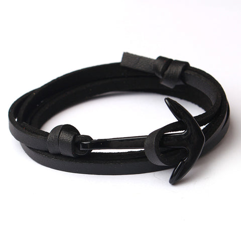 Leather Bracelet Men Jewelry Fashion Anchor Bracelet & Bangle Female Women fashion