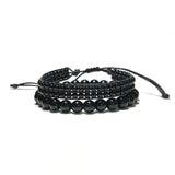 Fashion 2 Pcs/ Set Black Charm Handmade Buddha Braclet